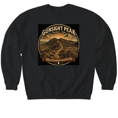 Gunsight Peak, a Black Softstyle Crewneck Sweatshirt