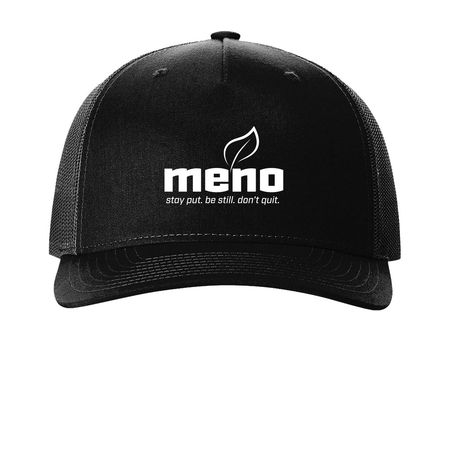 Hats for Meno 2, a Black Printed Five-Panel Trucker Cap