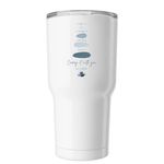 Four Pebbles 30 oz Tumbler, a White Insulated Tumbler (back-view)