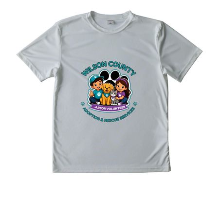 Junior Volunteer Performance Tees, a Silver Youth Performance Tee