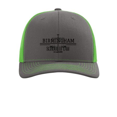 BSL Hats, a Charcoal/ Neon Green Printed Snapback Trucker Cap
