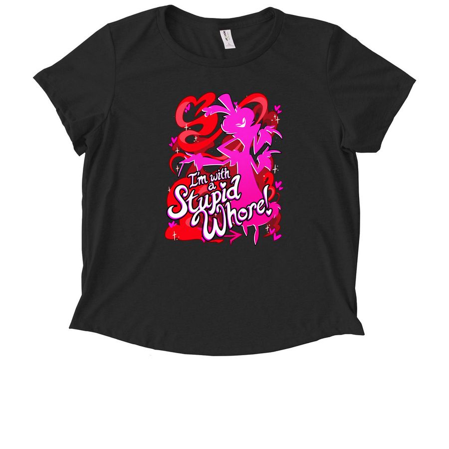 Hazbin Hotel Merch, a Deep Black Allmade Eco Triblend Women?s Scoop Neck Tee