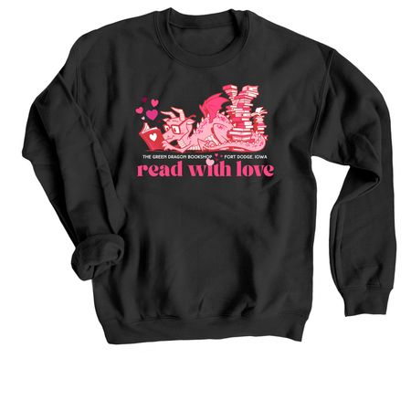 Read with Love, a Black Crewneck Sweatshirt