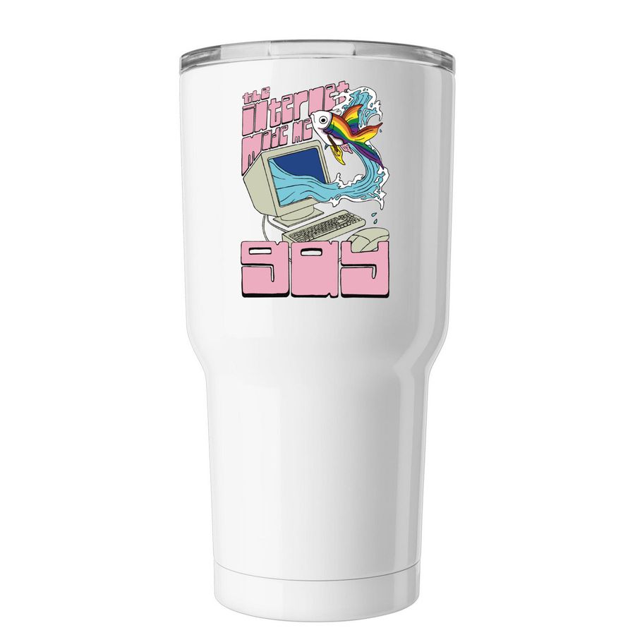 Tumbler | 2026 | Internet Fish, a White Insulated Tumbler