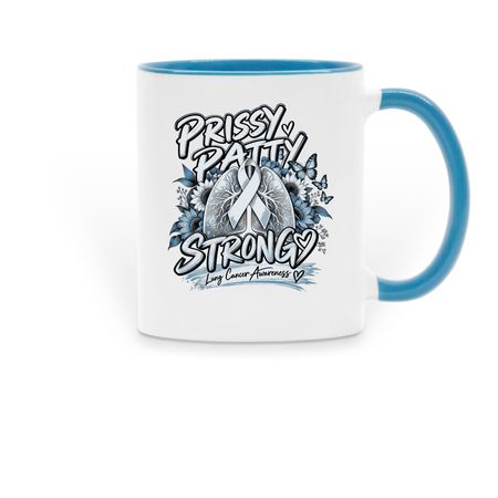 Raise a Cup for Patty ?, a Light Blue Two-Tone Ceramic Mug