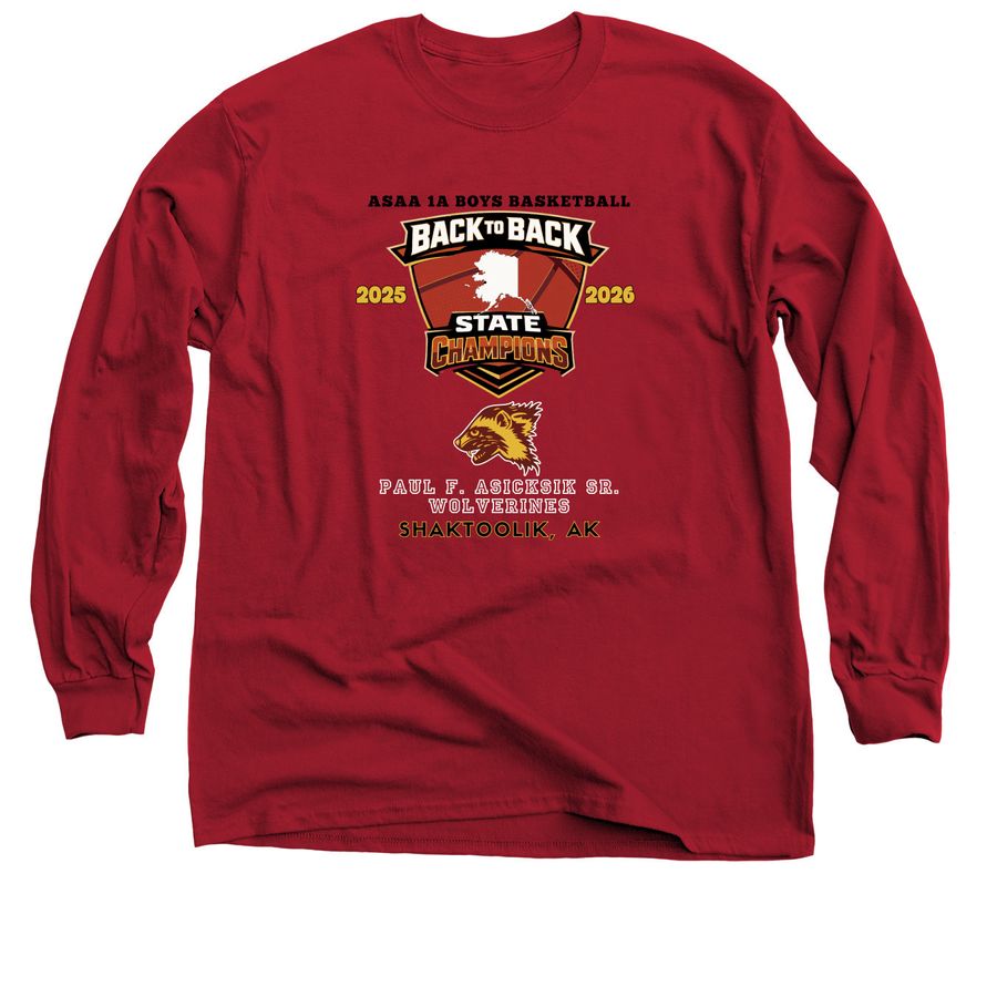 Shaktoolik Back to Back Cardinal, a Cardinal Red Classic Long Sleeve Tee