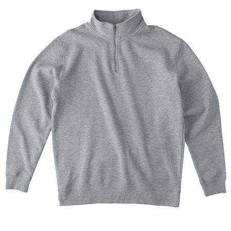 Paws With Passports back logo, a Grey Heather Midweight Quarter Zip Pullover
