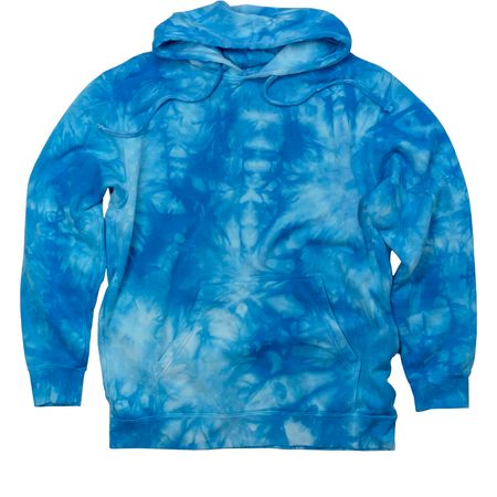 Paws With Passports back logo, a Aqua Blue Tie Dye Pullover Hoodie