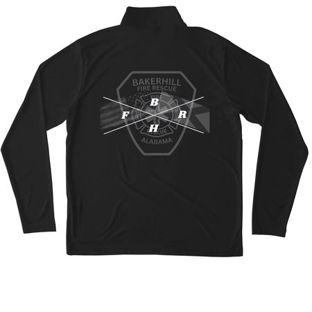 BHFR - Athletic Quarter-zip, a Black Unisex Performance Quarter Zip Pullover (back-view)
