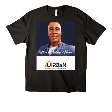 Steve the Kidney Nurse, a Black Unisex Heavyweight Tee