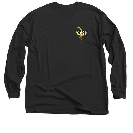 Childhood Cancer Awareness, a Black Classic Long Sleeve Tee (back-view)