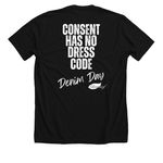 Denim Day 2, a Solid Black Blend Premium Unisex Tee (back-view)