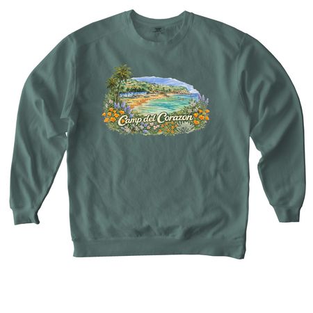 Camp del Corazon - Island Edition, a Blue Spruce Comfort Colors Crewneck Sweatshirt