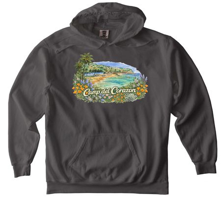 Camp del Corazon - Island Edition, a Pepper Comfort Colors Pullover Hoodie
