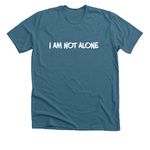 I am not alone- You are with me, a Heather Deep Teal Premium Unisex Tee (back-view)