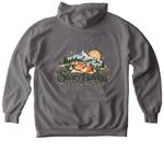 Story Haven Writing Club, a Grey Comfort Colors Pullover Hoodie (back-view)