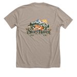Story Haven Writing Club, a Heather Stone Premium Unisex Tee (back-view)
