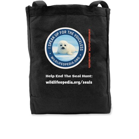 WildlifeoPedia Tote Bag: Seal The Future, a Black Recycled Cotton Tote Bag