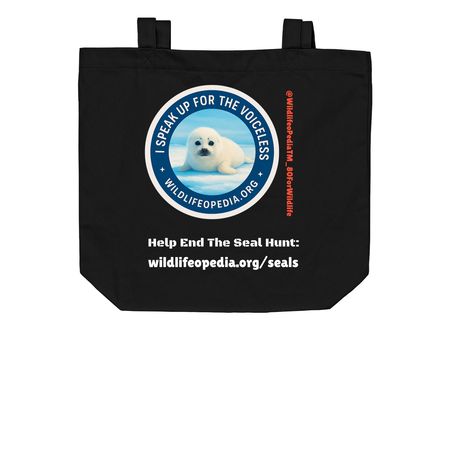 WildlifeoPedia Tote Bag: Seal The Future, a Black Organic Cotton Tote Bag