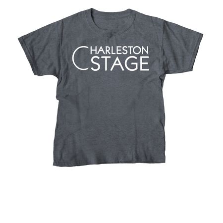 White Logo, a Dark Heather Youth Unisex Tee