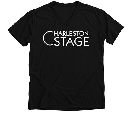 White Logo, a Solid Black Blend Premium V-Neck Tee