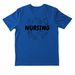 Nursing Essentials NIKE, a Game Royal Nike Dri-FIT Jersey Blend Performance Tee (back-view)