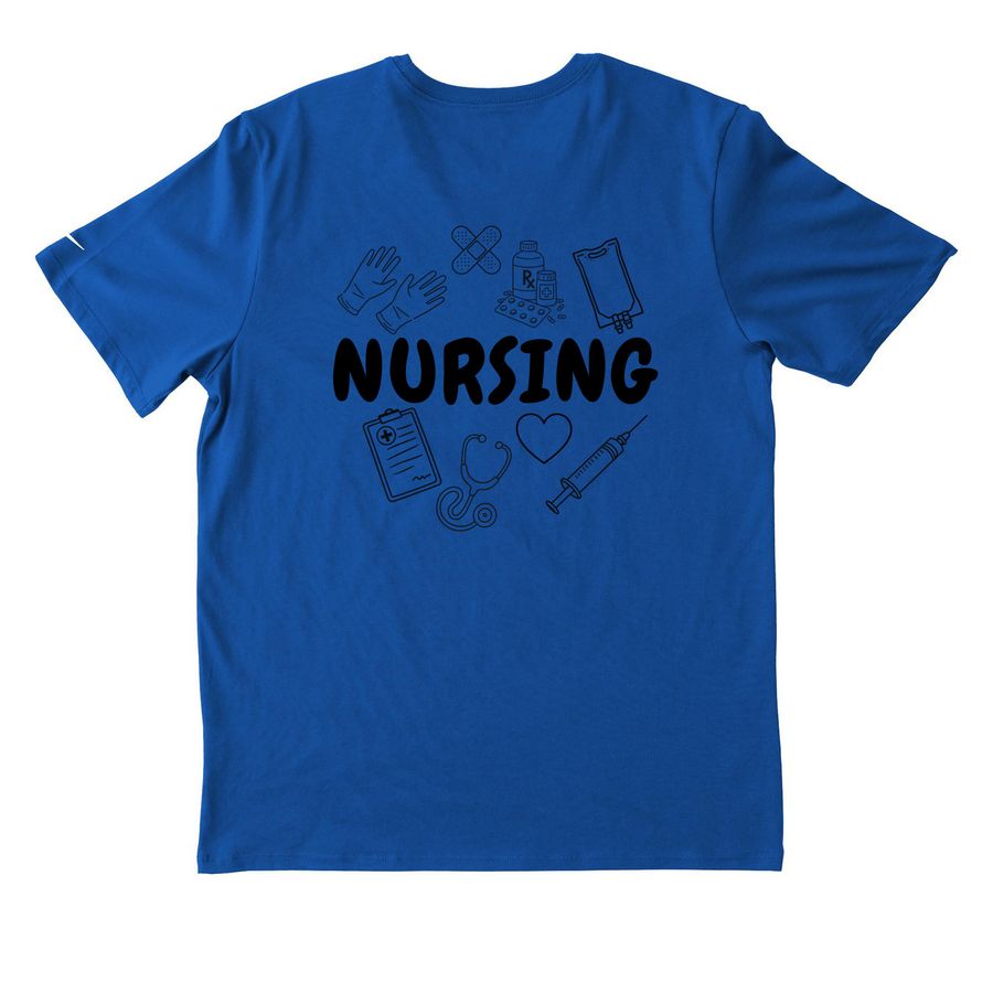 Nursing Essentials NIKE, a Game Royal Nike Dri-FIT Jersey Blend Performance Tee (back-view)