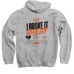 "Built From Pressure? Signature Hoodie, a Sport Grey Pullover Hoodie (back-view)