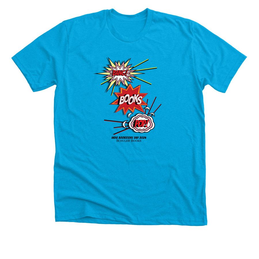 Independent Bookstore Day 2024, a Neon Blue Premium Unisex Tee