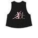 MDC, a Solid Black Blend Women?s Cropped Racerback Tank