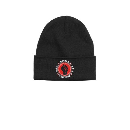 BNY Black Power Beanie, a Black Printed Base Camp Beanie