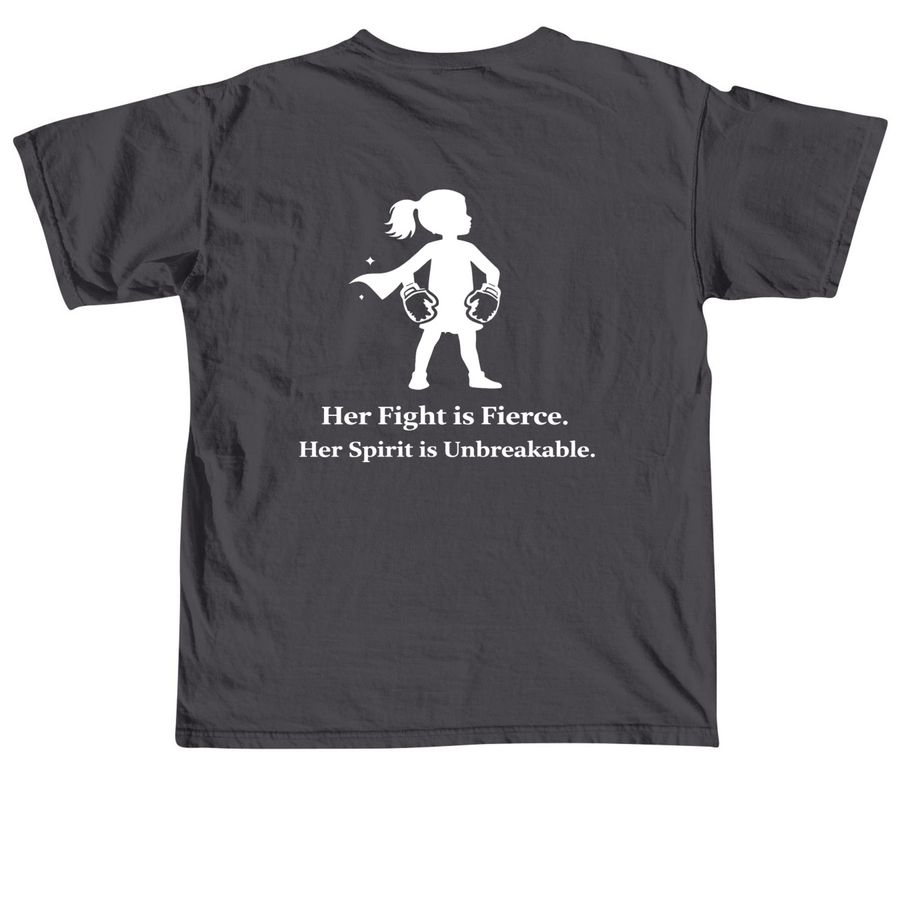 Finley?s Journey - upcoming spine surgery, a Graphite Comfort Colors Unisex Tee (back-view)