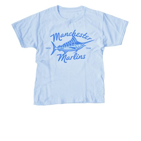 Marlins Youth Tee, a Light Blue Youth Unisex Tee