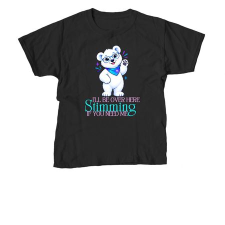 Beary Stimming, a Black Youth Unisex Tee