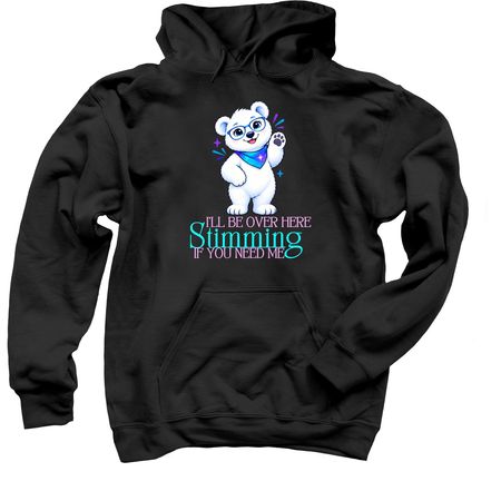 Beary Stimming, a Black Pullover Hoodie