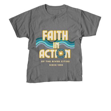 Faith in Action, a Charcoal Youth Unisex Tee