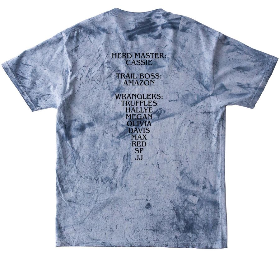 Ranch Camp- Wranglers, a Ocean Comfort Colors Colorblast Tee (back-view)