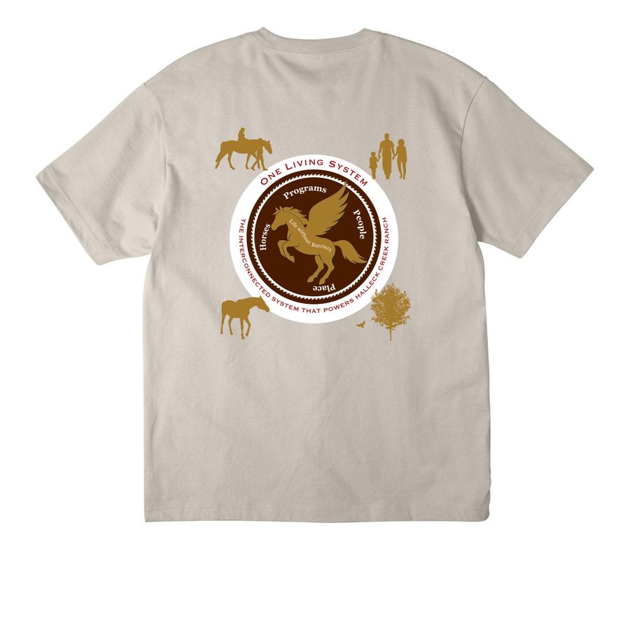 HCR - One Living System Light Collection, a Dust Unisex Heavyweight Tee (back-view)