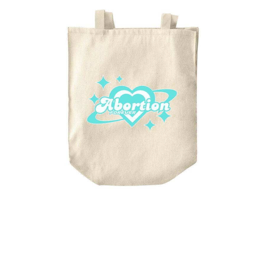 abortion forever (blue), a Natural Over-the-Shoulder Shopping Tote Bag