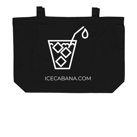 IceCabana.com Tote Bag, a Black Large Organic Cotton Tote Bag