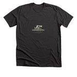 J2GW SPEED SHOP, a Dark Grey Heather Premium Unisex Tee (back-view)
