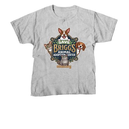 Save Briggs Animal Adoption Center, a Sport Grey Youth Unisex Tee