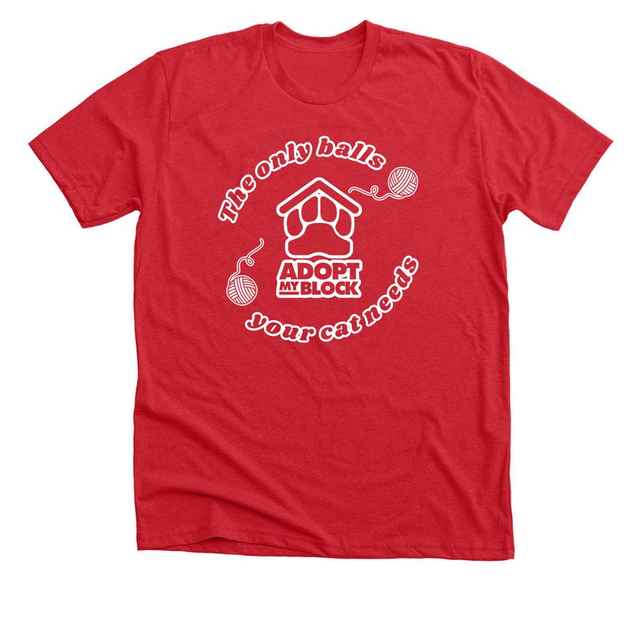 Cat Balls (Light), a Heather Red Premium Unisex Tee