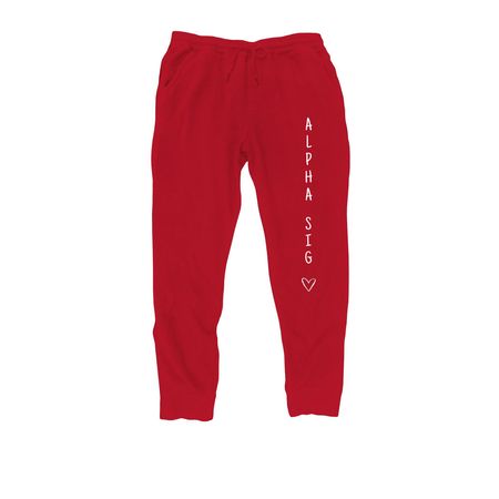 Alpha Sig Red Joggers, a Red Midweight Fleece Joggers