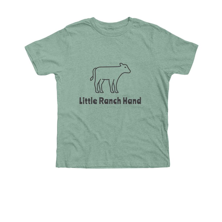 Farm Safety - Little Ranch Hand, a Heather Dusty Blue Premium Youth Tee