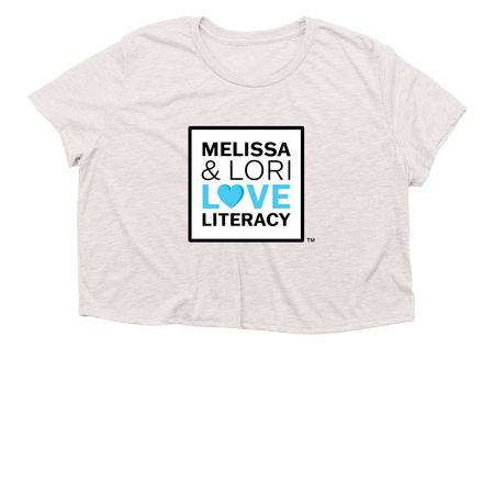 Melissa & Lori Love Literacy Shirts, a Heather Dust Women?s Flowy Cropped Tee
