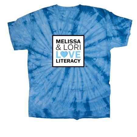 Melissa & Lori Love Literacy Shirts, a Baby Blue Classic Tie Dye Tee