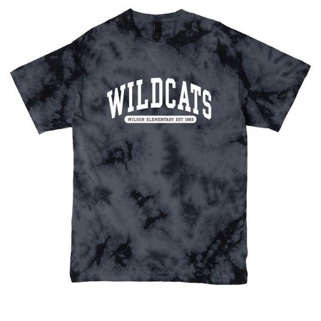 Wildcats EST!, a Black Crystal Tie Dye Tee