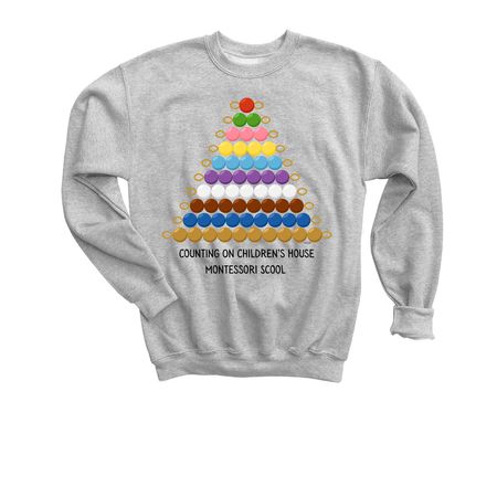 Youth & Adult Montessori Math Beads&nbsp;, a Sport Grey Youth Crewneck Sweatshirt