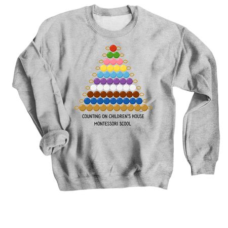 Youth & Adult Montessori Math Beads&nbsp;, a Sport Grey Crewneck Sweatshirt